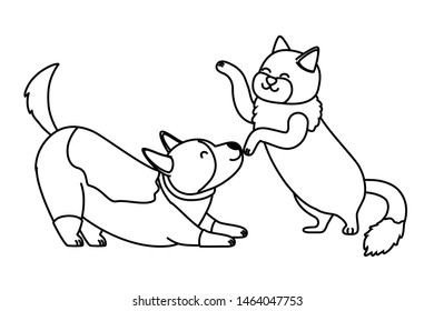 Cat and dog cartoon design