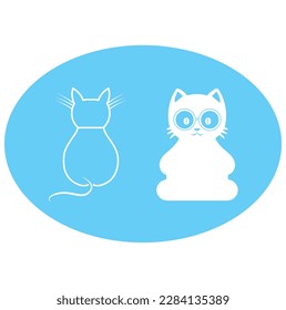 cat and dog cartoon icon design