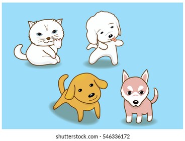 Cat and dog character design