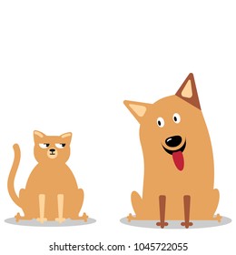 Cat and Dog characters. Cartoon styled vector