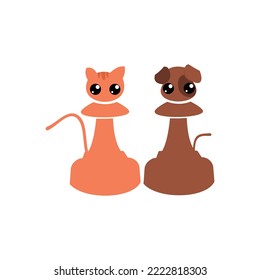 cat and dog chess illustration