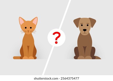 Cat and dog. Choosing a pet, differences in care, feeding, training and veterinary treatment. Comparison and guidelines for the choice of companion animal for adoption or buying