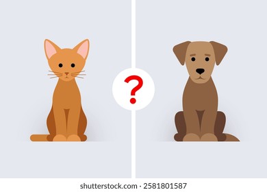 Cat and dog. Choosing a pet, differences in care, feeding, training and veterinary treatment. Comparison and guidelines for the choice of companion animal for adoption or buying