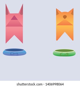 Cat and dog design icon. Gradiental pets