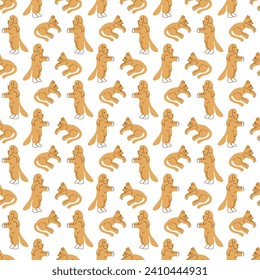 Gato, perro garabato. Patrón sin foco con gato abstracto lindo y Terranova. Ideal para envolver papel. 