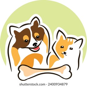 Cat dog food illustration vector