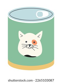 Cat and dog food vector. Canine cans,  conserve of feline food . Pet shop assortment. Vitamines for home animals. Feeding colorful plate. Bowl with food for pets. Wet and dry meal.  