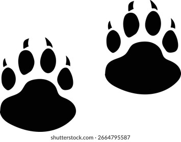 Diseño de Vector de huella de gato o perro aislado en el fondo. silueta de Vector.