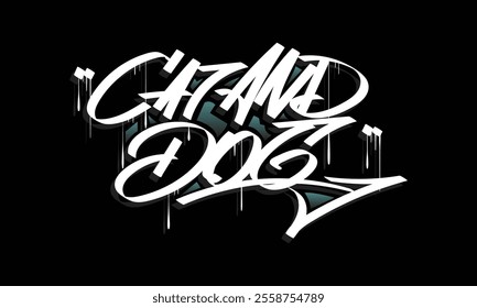 CAT AND DOG graffiti tag style design