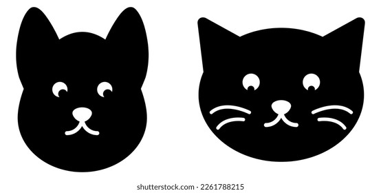 Cat and dog head icon. Vector illustration isolated on white background