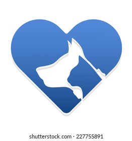 Cat and dog heart sign vet