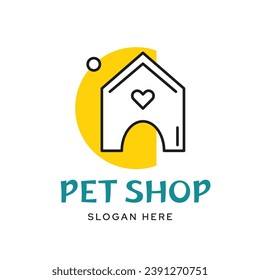 Cat and dog house logo design vector template
