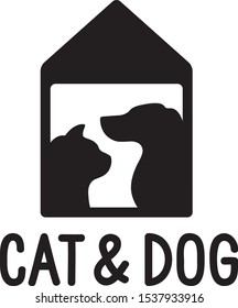 Cat Dog House Logo Symbol Cute Stock Vector (Royalty Free) 1537933916 ...