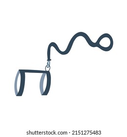 Cat or dog leash in cartoon flat style. Kitten, puppy accessory. Vector illustration of lead for domestic animals isolated on white background