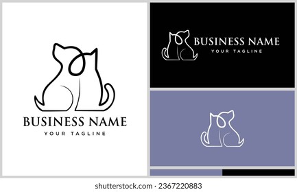 cat and dog line template