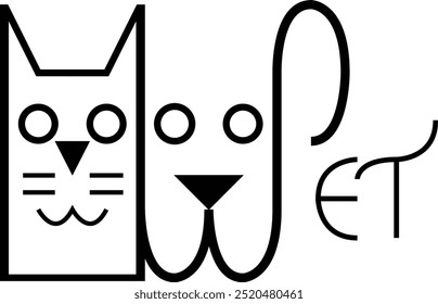 um logotipo de gato e cachorro