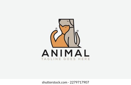 Cat Dog Logo Design Template Vector Graphic Branding Element.