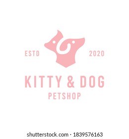 Cat And Dog logo design Vector