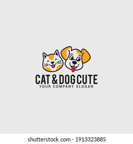 Cat  Dog Logo Design Vector Template