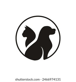 Cat and Dog logo design, vector and illustration	