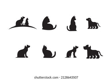 cat dog logo icon vector template.