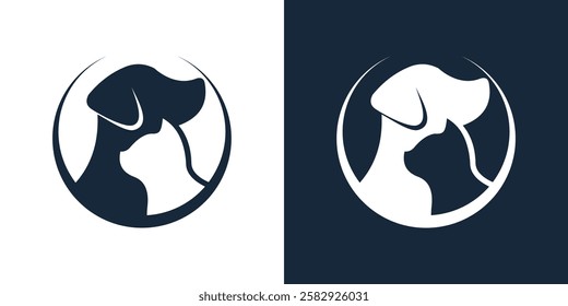 cat and dog logo minimalis abstrack vector
