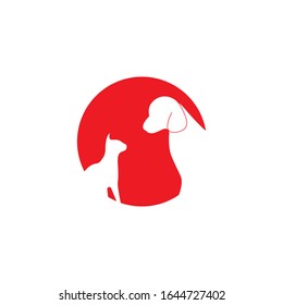 cat and dog logo template vector illustration