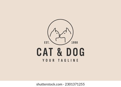 Katze- und Hundelogo, Vektorsymbol