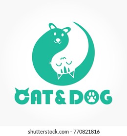 cat and dog logo vector for pet shop or veterinarian branding