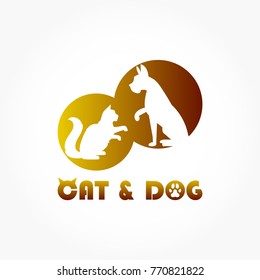 cat and dog logo vector for pet shop or veterinarian branding