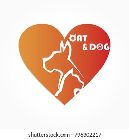 cat and dog logo vector for pet shop or veterinarian branding