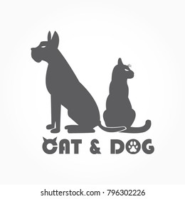 cat and dog logo vector for pet shop or veterinarian branding