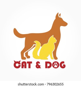 cat and dog logo vector for pet shop or veterinarian branding