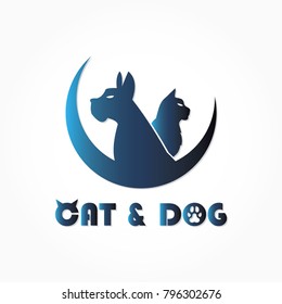cat and dog logo vector for pet shop or veterinarian branding