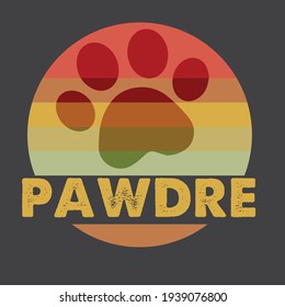 cat and dog lover paw print Retro Vintage Silhouette Breed sunset funny shirt vector design