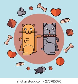 Cat dog mouse bone