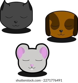 cat ,dog mouse vector icons set