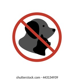 Cat and dog no entry on the white background. Vector illustration