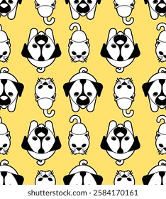 Cat and dog Pattern seamless. Pets Background. Kids fabric ornament