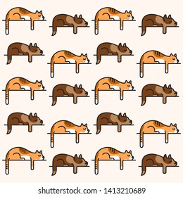 Cat and dog pattern. Sleeping animals pattern. The cat is sleeping. The dog is sleeping. Cute pattern friends