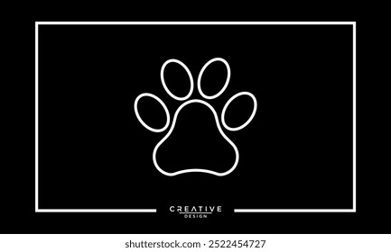 Icono de pata de gato o perro. Icono de la pata. Perro, icono de pata de gato.	
