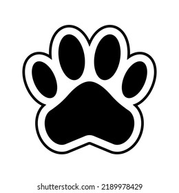 Cat and dog paw icon. Animal symbol. Vector.