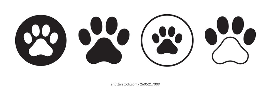 Cat or dog paw icon. Foot print. Paw print sign and symbol. Vector illustration eps 10