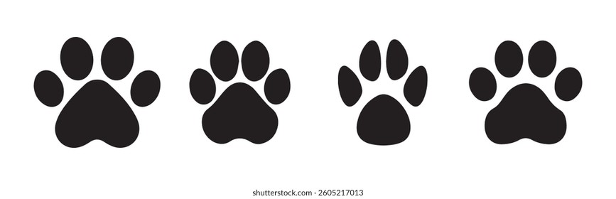 Cat or dog paw icon. Foot print. Paw print sign and symbol. Vector illustration eps 10