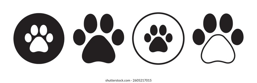 Cat or dog paw icon. Foot print. Paw print sign and symbol. Vector illustration eps 10