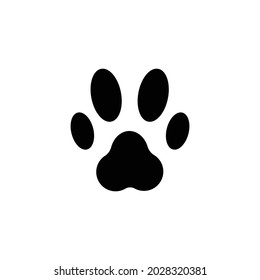 Cat and dog paw icon, isolated on white baclground.