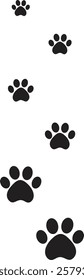 Cat or dog paw icon,  logo element. Paw print vector symbol. Vector illustration Paw Prints. Isolated vector Illustration. Black on White background