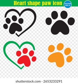 Cat and dog paw icon set. animal paw print vector illustration. Eps 10