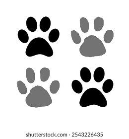 Ícone de pata de gato ou de cachorro. Ícone Paw. Ícone de patas de cães e gatos. Zoológico, elemento de logotipo veterinário. Símbolo de vetor de impressão de pata. Ilustração vetorial. Arquivo Eps 157.