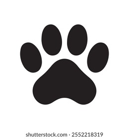 Icono de pata de gato o perro. Icono de la pata. Perro, icono de pata de gato. Zoológico, elemento de logotipo veterinario. Símbolo de Vector con estampado de patas. Ilustración vectorial.